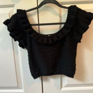 Knit black summer top